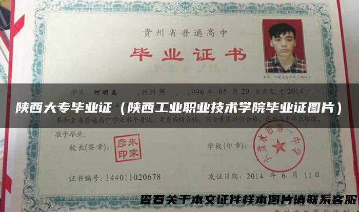 陕西大专毕业证（陕西工业职业技术学院毕业证图片）