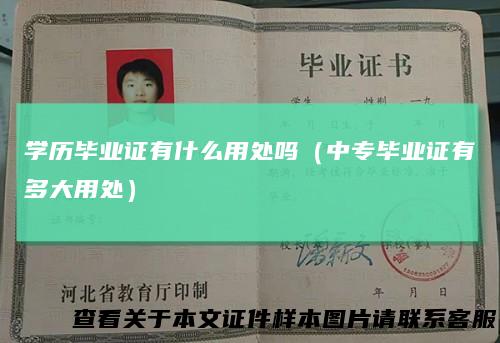 学历毕业证有什么用处吗(中专毕业证有多大用处)