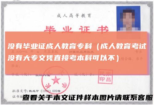 没有毕业证成人教育专科（成人教育考试没有大专文凭直接考本科可以不）