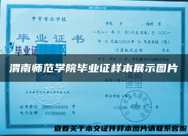 渭南师范学院毕业证样本展示图片