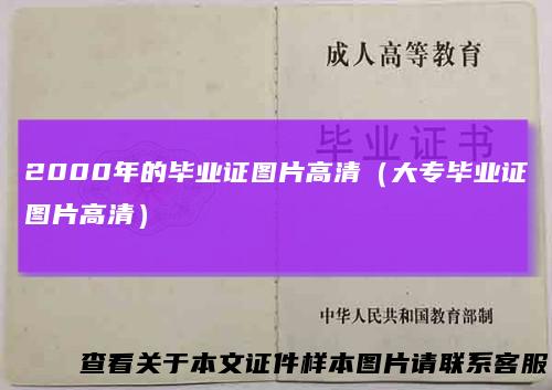 2000年的毕业证图片高清（大专毕业证图片高清）