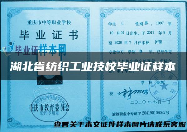 湖北省纺织工业技校毕业证样本