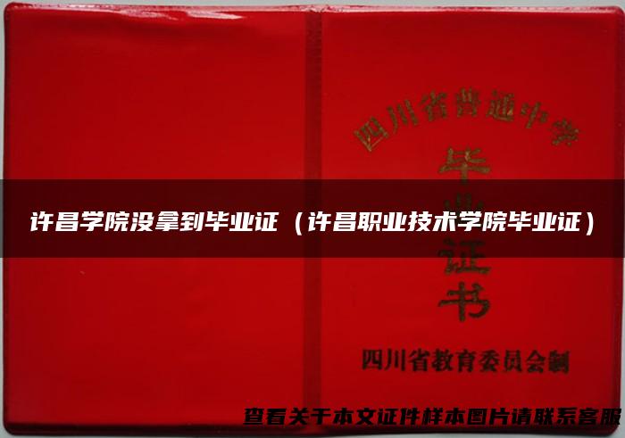 许昌学院没拿到毕业证（许昌职业技术学院毕业证）