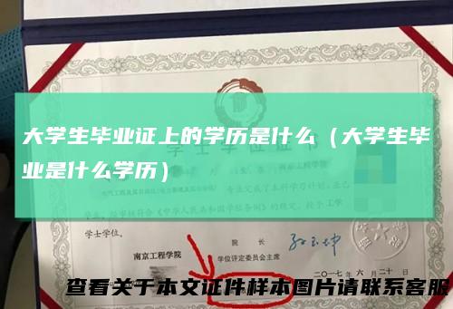 大学生毕业证上的学历是什么（大学生毕业是什么学历）
