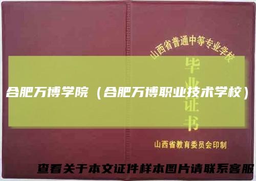 合肥万博学院（合肥万博职业技术学校）
