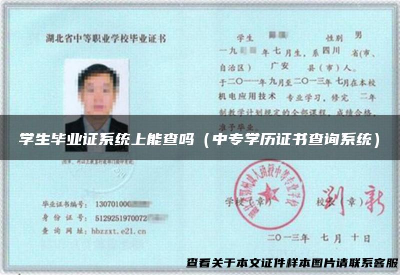 学生毕业证系统上能查吗（中专学历证书查询系统）