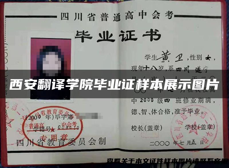 西安翻译学院毕业证样本展示图片