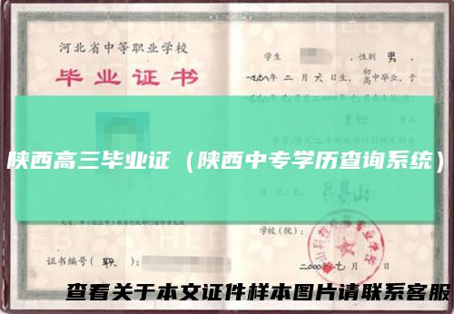 陕西高三毕业证（陕西中专学历查询系统）
