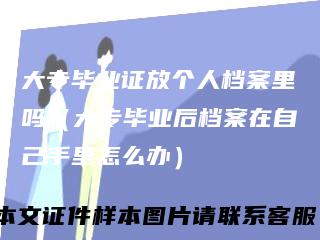 大专毕业证放个人档案里吗（大专毕业后档案在自己手里怎么办）