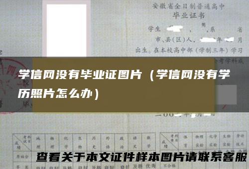 学信网没有毕业证图片（学信网没有学历照片怎么办）