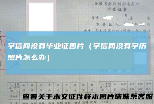 学信网没有毕业证图片（学信网没有学历照片怎么办）