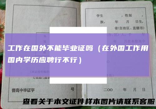 工作在国外不能毕业证吗（在外国工作用国内学历应聘行不行）
