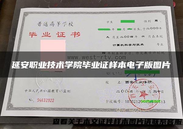 延安职业技术学院毕业证样本电子版图片