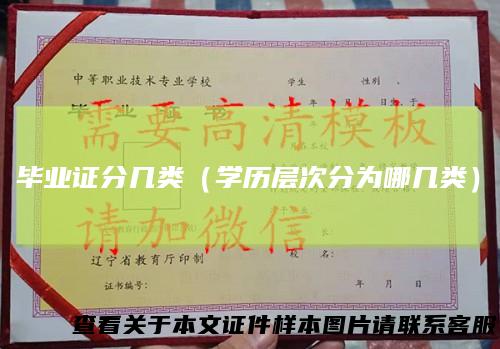 毕业证分几类（学历层次分为哪几类）