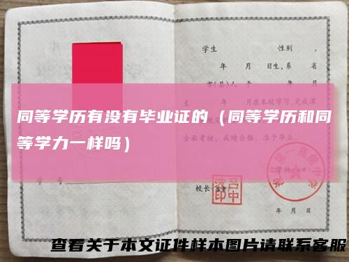 同等学历有没有毕业证的（同等学历和同等学力一样吗）