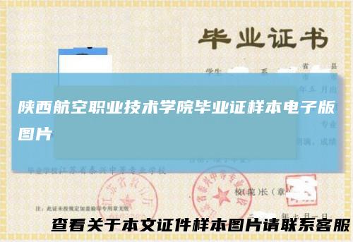 陕西航空职业技术学院毕业证样本电子版图片