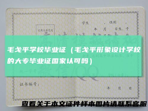 毛戈平学校毕业证（毛戈平形象设计学校的大专毕业证国家认可吗）