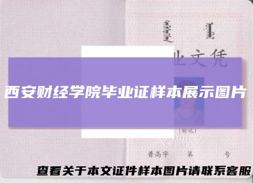 西安财经学院毕业证样本展示图片