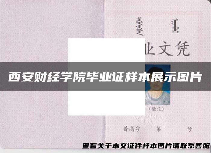 西安财经学院毕业证样本展示图片