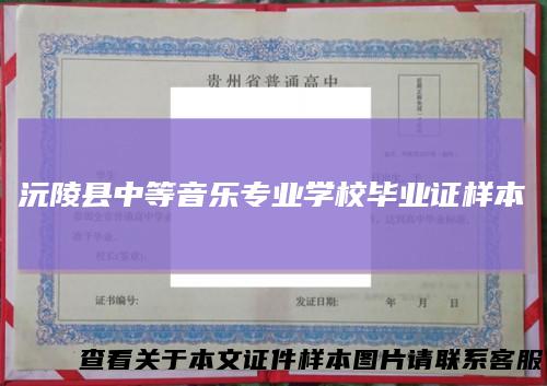 沅陵县中等音乐专业学校毕业证样本