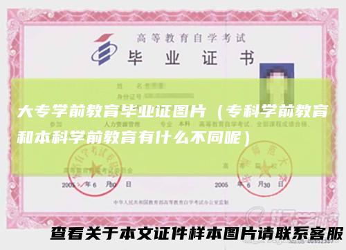 大专学前教育毕业证图片(专科学前教育和本科学前教育有什么不同呢)