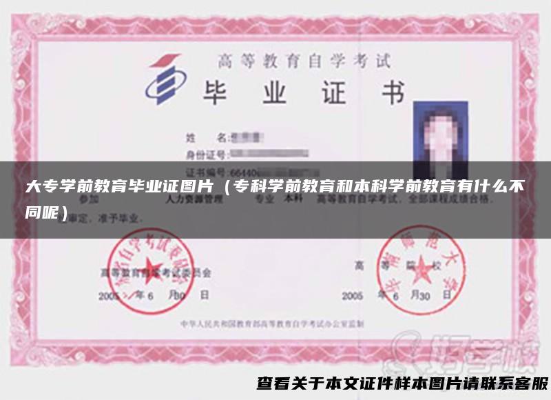 大专学前教育毕业证图片（专科学前教育和本科学前教育有什么不同呢）