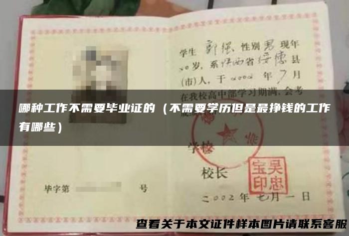 哪种工作不需要毕业证的（不需要学历但是最挣钱的工作有哪些）