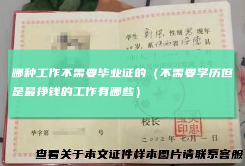哪种工作不需要毕业证的（不需要学历但是最挣钱的工作有哪些）