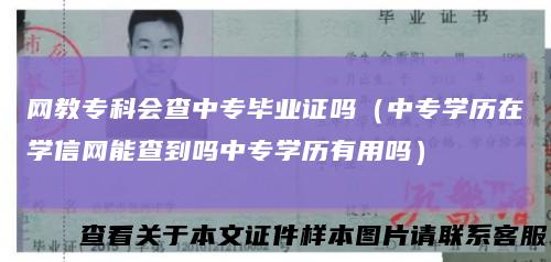 网教专科会查中专毕业证吗(中专学历在学信网能查到吗中专学历有用吗)