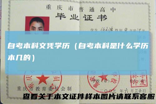 自考本科文凭学历(自考本科是什么学历本几的)