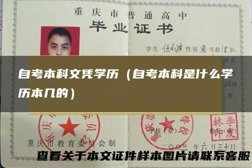 自考本科文凭学历（自考本科是什么学历本几的）