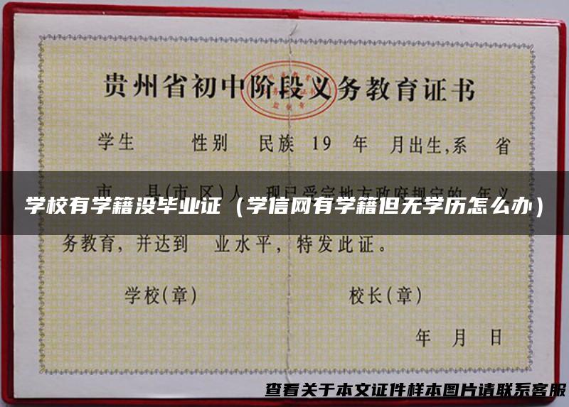 学校有学籍没毕业证（学信网有学籍但无学历怎么办）