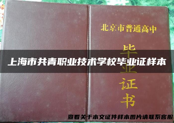 上海市共青职业技术学校毕业证样本