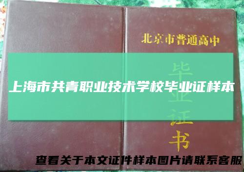 上海市共青职业技术学校毕业证样本