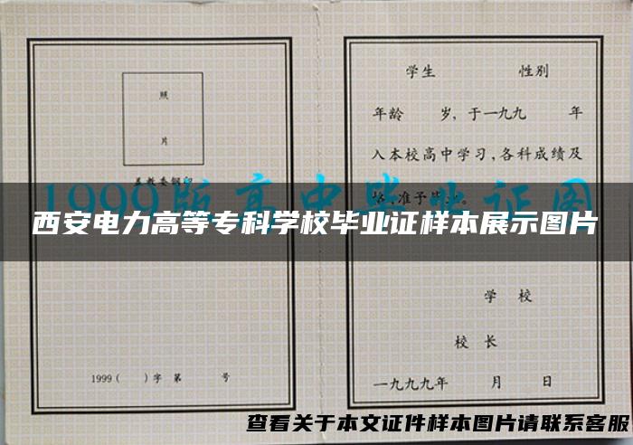 西安电力高等专科学校毕业证样本展示图片