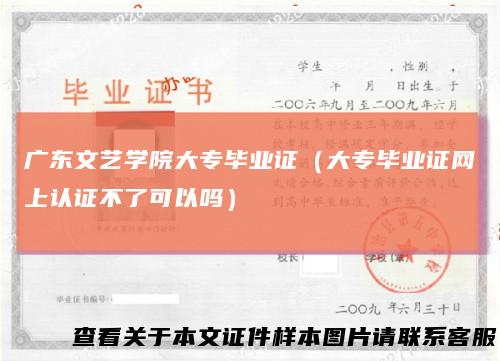 广东文艺学院大专毕业证(大专毕业证网上认证不了可以吗)