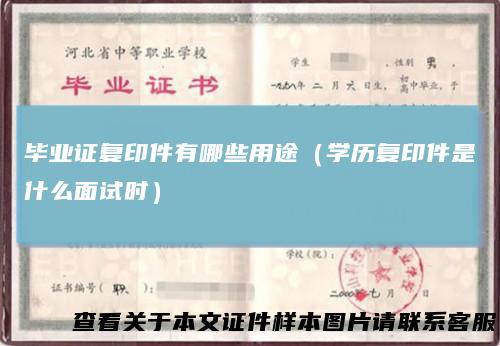 毕业证复印件有哪些用途(学历复印件是什么面试时)