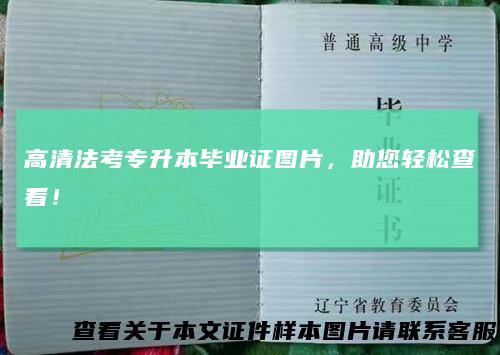 高清法考专升本毕业证图片，助您轻松查看！