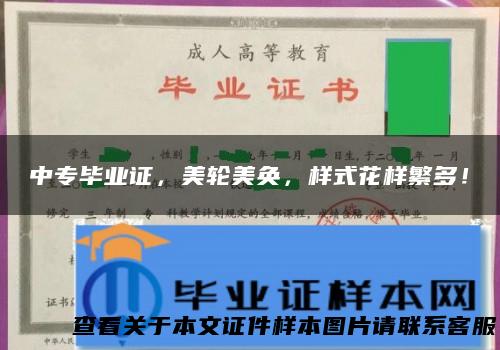 中专毕业证，美轮美奂，样式花样繁多！