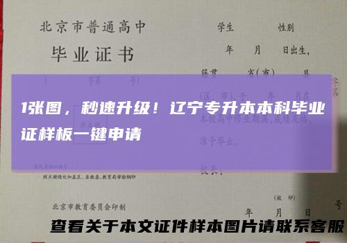 1张图,秒速升级!辽宁专升本本科毕业证样板一键申请