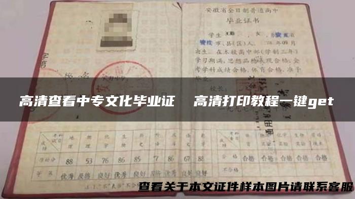 高清查看中专文化毕业证 高清打印教程一键get
