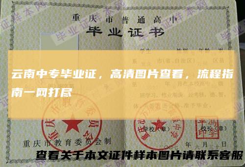 云南中专毕业证，高清图片查看，流程指南一网打尽