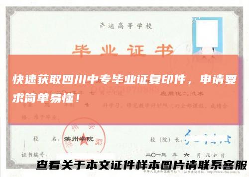 快速获取四川中专毕业证复印件，申请要求简单易懂！