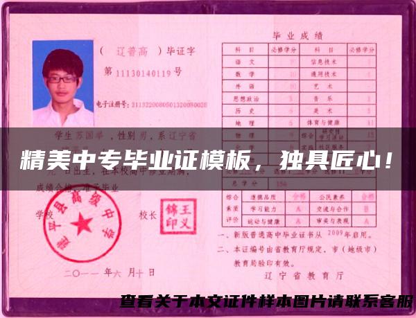 精美中专毕业证模板，独具匠心！