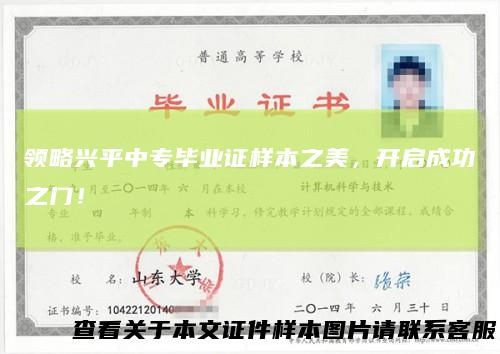 领略兴平中专毕业证样本之美，开启成功之门！