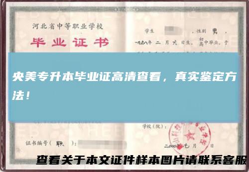 央美专升本毕业证高清查看，真实鉴定方法！