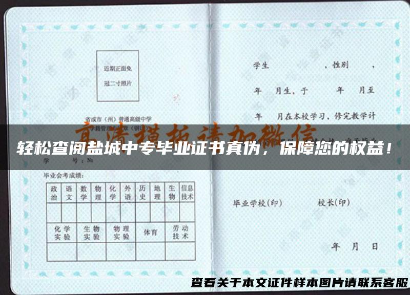 轻松查阅盐城中专毕业证书真伪，保障您的权益！