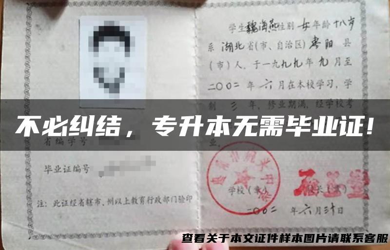 不必纠结，专升本无需毕业证!