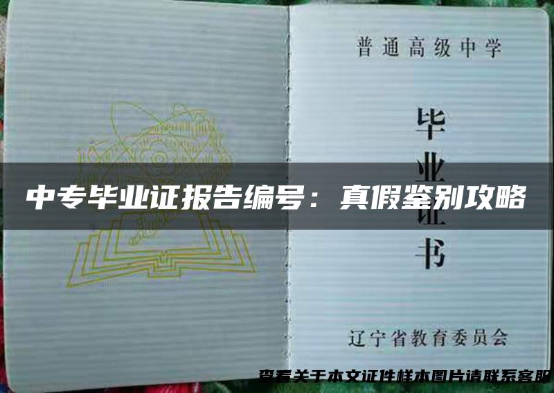 中专毕业证报告编号：真假鉴别攻略