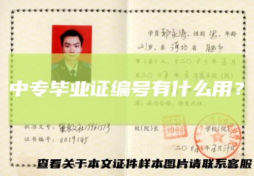 中专毕业证编号有什么用?